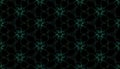 Unearthly flowers. Cool seamless pattern on black background. Abstract design of repeating glowing green flowers. Royalty Free Stock Photo