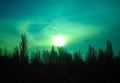 The unearthly green sky Royalty Free Stock Photo