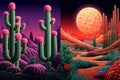 Unearthly Surreal cactus. Generate Ai