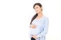 Uneasy pregnant woman