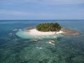 Unedited aerial view of Guyam Island, Siargao, Philippines Royalty Free Stock Photo