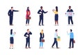 Unemployed flat color vector faceless character set Royalty Free Stock Photo