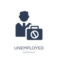 Unemployed icon. Trendy flat vector Unemployed icon on white background from Insurance collection Royalty Free Stock Photo