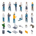 Unemployed icons set, isometric style Royalty Free Stock Photo