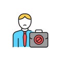 Unemployed person line color icon. Sign for web page, mobile app