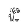 Unemployed person line icon