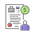 unemployment benefit allowance color icon vector illustration