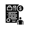 unemployment benefit allowance glyph icon vector illustration