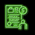 unemployment benefit allowance neon glow icon illustration