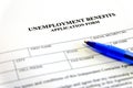 Unemployment Benefits Application Form Royalty Free Stock Photo