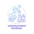 Unemployment decrease concept icon