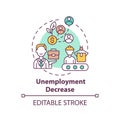 Unemployment decrease concept icon