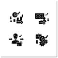 Unemployment glyph icons set