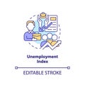 Unemployment index concept icon