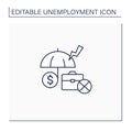 Unemployment insurance line icon