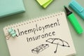 Unemployment insurance is shown on the business photo using the text