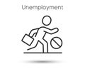 Unemployment line icon. Jobless person sign. Job dismissal symbol. Vector illustration