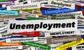 Unemployment Newspaper Headlines Jobless Rate Bad Economic News 3d Animation Royalty Free Stock Photo