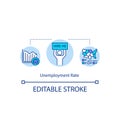 Unemployment rate concept icon