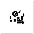 Unemployment rate glyph icon