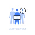 Unemployment symbol with a group of people