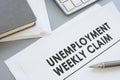 Unemployment weekly claim is shown using the text