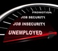 Unemployment - Words on Speedometer Royalty Free Stock Photo