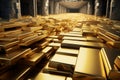 Unending Piles gold bar conveyor debt. Generate Ai