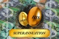 Unequal superannuation for men and women concept