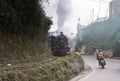 UNESCO declared Heritage toy train Himalayan Queen chuggs between Ghoom and Darjeeling Royalty Free Stock Photo