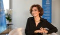 PARIS,FRANCE-DECEMBER 21,2021: UNESCO Director-General Audrey Azoulay during an interview with Russian television Royalty Free Stock Photo