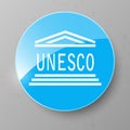 UNESCO Flag Button. Vector illustration.