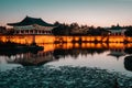 UNESCO Heritage Site, Anapji pond at dusk, Gyeongju, Korea Royalty Free Stock Photo