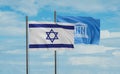 UNESCO and Israel flag