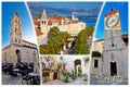 UNESCO town of Trogir postcard with label Royalty Free Stock Photo