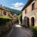 The UNESCO village of Conques-en-Rouergue is located in Aveyron department, Fran...