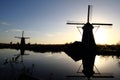 UNESCO World Heritage Dutch Windmills Royalty Free Stock Photo