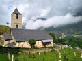 Cemetery and Church of BoÃÂ­. Spain Royalty Free Stock Photo