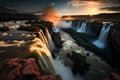 UNESCO world heritage site - Iguazu Falls. Generative AI