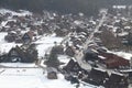 UNESCO World Heritage site - Ogimachi Village, shirakawa-go region in Winter Snowing scene