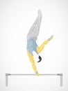 Uneven bars gymnast in artistic gymnastics Royalty Free Stock Photo