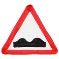 uneven road sign illustration isolated over white Royalty Free Stock Photo