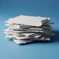 Of uneven, rough-edged sheets of white handmade paper is arranged on Royalty Free Stock Photo
