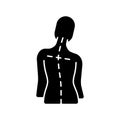 Uneven shoulders black glyph icon