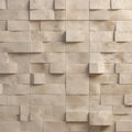 Uneven surface beige tiled wall textured Royalty Free Stock Photo