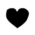 An uneven and ugly heart symbol on a white background