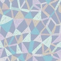 Unevenly drawn triangles and rectangles in powder colors expressionist abstract seamless pattern vector illustration Royalty Free Stock Photo