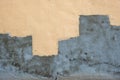Old wall with a fresh layer of cement plaster Royalty Free Stock Photo
