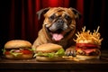 Unexpected Dog care hamburger. Generate AI