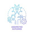 Unexpected outcomes blue gradient concept icon